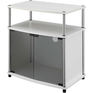 image:imageConvenience Concepts Designs2Go TV Stand with Black Glass Cabinet Black 2375L x 1575W x 2675HWhite