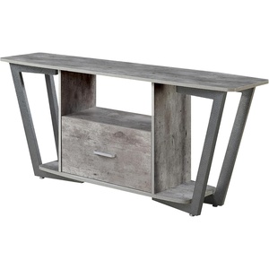 image:imageConvenience Concepts Graystone TV Stand 5925  Modern Entertainment Center for TVs up to 65 Industrial Media Console with Storage Drawer amp Shelves for Living amp Family Room CementBlackFaux BirchSlate Gray