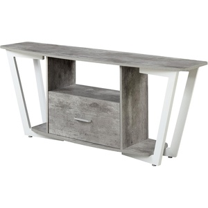 image:imageConvenience Concepts Graystone TV Stand 5925  Modern Entertainment Center for TVs up to 65 Industrial Media Console with Storage Drawer amp Shelves for Living amp Family Room CementBlackFaux BirchWhite