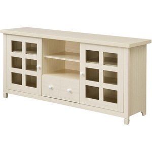 image:imageConvenience Concepts Newport Park Lane 1 Drawer TV Stand with Storage Cabinets and Shelves for TVs up to 65 Inches IvoryIvory