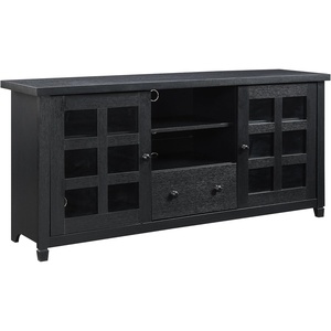 image:imageConvenience Concepts Newport Park Lane 1 Drawer TV Stand with Storage Cabinets and Shelves for TVs up to 65 Inches WhiteBlack