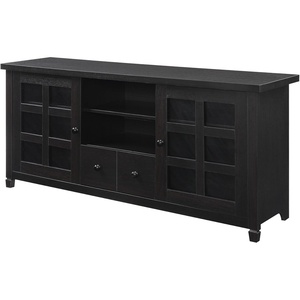 image:imageConvenience Concepts Newport Park Lane 1 Drawer TV Stand with Storage Cabinets and Shelves for TVs up to 65 Inches WhiteEspresso