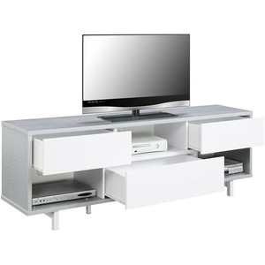 image:imageConvenience Concepts Newport Ventura 60 TV Stand Gray Faux Croc  WhiteWhite