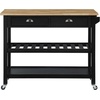 image:imageConvenience Concepts American Heritage 3 Tier Butcher Block Kitchen Cart with Drawers BlackButcher BlockBlackButcher Block