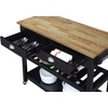 image:imageConvenience Concepts American Heritage 3 Tier Butcher Block Kitchen Cart with Drawers BlackButcher BlockBlackButcher Block