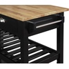 image:imageConvenience Concepts American Heritage 3 Tier Butcher Block Kitchen Cart with Drawers BlackButcher BlockBlackButcher Block