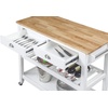 image:imageConvenience Concepts American Heritage 3 Tier Butcher Block Kitchen Cart with Drawers WhiteButcher Block