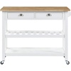 image:imageConvenience Concepts American Heritage 3 Tier Butcher Block Kitchen Cart with Drawers WhiteButcher Block