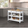 image:imageConvenience Concepts American Heritage 3 Tier Butcher Block Kitchen Cart with Drawers WhiteButcher Block