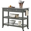 image:imageConvenience Concepts American Heritage 3Tier Stainless Steel Kitchen Cart with Drawers Wirebrush Dark GrayWirebrush Dark Gray