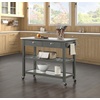 image:imageConvenience Concepts American Heritage 3Tier Stainless Steel Kitchen Cart with Drawers Wirebrush Dark GrayWirebrush Dark Gray