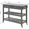 image:imageConvenience Concepts American Heritage 3Tier Stainless Steel Kitchen Cart with Drawers Wirebrush Dark GrayWirebrush Dark Gray