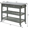 image:imageConvenience Concepts American Heritage 3Tier Stainless Steel Kitchen Cart with Drawers Wirebrush Dark GrayWirebrush Dark Gray