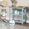 image:imageConvenience Concepts Designs2Go 3 Tier Butcher Block Kitchen Prep Island 40  3 Tier Modern Cooking Cart with Drawer Food Serving Station for Kitchen Dining Room Dark Green SageSea Foam BlueButcher Block