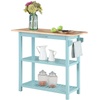 image:imageConvenience Concepts Designs2Go 3 Tier Butcher Block Kitchen Prep Island 40  3 Tier Modern Cooking Cart with Drawer Food Serving Station for Kitchen Dining Room Dark Green SageSea Foam BlueButcher Block