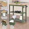 image:imageConvenience Concepts Designs2Go 3 Tier Butcher Block Kitchen Prep Island 40  3 Tier Modern Cooking Cart with Drawer Food Serving Station for Kitchen Dining Room Dark Green SageDark Sage GreenButcher Block