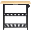 image:imageConvenience Concepts Designs2Go 3 Tier Butcher Block Kitchen Prep Island 40  3 Tier Modern Cooking Cart with Drawer Food Serving Station for Kitchen Dining Room Dark Green SageBlack