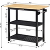image:imageConvenience Concepts Designs2Go 3 Tier Butcher Block Kitchen Prep Island 40  3 Tier Modern Cooking Cart with Drawer Food Serving Station for Kitchen Dining Room Dark Green SageBlack