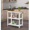 image:imageConvenience Concepts Designs2Go 3 Tier Butcher Block Kitchen Prep Island 40  3 Tier Modern Cooking Cart with Drawer Food Serving Station for Kitchen Dining Room Dark Green SageWhite