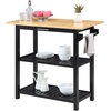 image:imageConvenience Concepts Designs2Go 3 Tier Butcher Block Kitchen Prep Island 40  3 Tier Modern Cooking Cart with Drawer Food Serving Station for Kitchen Dining Room Dark Green SageBlack