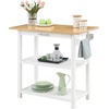 image:imageConvenience Concepts Designs2Go 3 Tier Butcher Block Kitchen Prep Island 40  3 Tier Modern Cooking Cart with Drawer Food Serving Station for Kitchen Dining Room Dark Green SageWhite