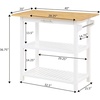 image:imageConvenience Concepts Designs2Go 3 Tier Butcher Block Kitchen Prep Island 40  3 Tier Modern Cooking Cart with Drawer Food Serving Station for Kitchen Dining Room Dark Green SageWhite