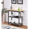 image:imageConvenience Concepts Designs2Go 3 Tier Butcher Block Kitchen Prep Island 40  3 Tier Modern Cooking Cart with Drawer Food Serving Station for Kitchen Dining Room Dark Green SageWirebrush Dark Gray