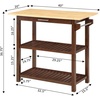 image:imageConvenience Concepts Designs2Go 3 Tier Butcher Block Kitchen Prep Island 40  3 Tier Modern Cooking Cart with Drawer Food Serving Station for Kitchen Dining Room Dark Green SageMahogany