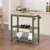 image:imageConvenience Concepts Designs2Go 3 Tier Butcher Block Kitchen Prep Island 40  3 Tier Modern Cooking Cart with Drawer Food Serving Station for Kitchen Dining Room Dark Green SageDark Sage GreenButcher Block