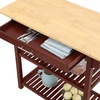 image:imageConvenience Concepts Designs2Go 3 Tier Butcher Block Kitchen Prep Island 40  3 Tier Modern Cooking Cart with Drawer Food Serving Station for Kitchen Dining Room Dark Green SageMahogany