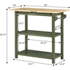 image:imageConvenience Concepts Designs2Go 3 Tier Butcher Block Kitchen Prep Island 40  3 Tier Modern Cooking Cart with Drawer Food Serving Station for Kitchen Dining Room Dark Green SageDark Sage GreenButcher Block