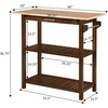 image:imageConvenience Concepts Designs2Go 3 Tier Butcher Block Kitchen Prep Island 40  3 Tier Modern Cooking Cart with Drawer Food Serving Station for Kitchen Dining Room Dark Green SageEspressoButcher Block