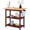 image:imageConvenience Concepts Designs2Go 3 Tier Butcher Block Kitchen Prep Island 40  3 Tier Modern Cooking Cart with Drawer Food Serving Station for Kitchen Dining Room Dark Green SageMahogany