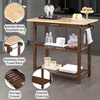 image:imageConvenience Concepts Designs2Go 3 Tier Butcher Block Kitchen Prep Island 40  3 Tier Modern Cooking Cart with Drawer Food Serving Station for Kitchen Dining Room Dark Green SageEspressoButcher Block