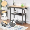 image:imageConvenience Concepts Designs2Go 3 Tier Butcher Block Kitchen Prep Island 40  3 Tier Modern Cooking Cart with Drawer Food Serving Station for Kitchen Dining Room Dark Green SageWirebrush Dark Gray