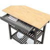 image:imageConvenience Concepts Designs2Go 3 Tier Butcher Block Kitchen Prep Island 40  3 Tier Modern Cooking Cart with Drawer Food Serving Station for Kitchen Dining Room Dark Green SageWirebrush Dark Gray