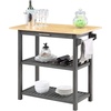 image:imageConvenience Concepts Designs2Go 3 Tier Butcher Block Kitchen Prep Island 40  3 Tier Modern Cooking Cart with Drawer Food Serving Station for Kitchen Dining Room Dark Green SageWirebrush Dark Gray
