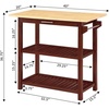 image:imageConvenience Concepts Designs2Go 3 Tier Butcher Block Kitchen Prep Island 40  3 Tier Modern Cooking Cart with Drawer Food Serving Station for Kitchen Dining Room Dark Green SageMahogany