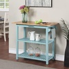 image:imageConvenience Concepts Designs2Go 3 Tier Butcher Block Kitchen Prep Island 40  3 Tier Modern Cooking Cart with Drawer Food Serving Station for Kitchen Dining Room Dark Green SageSea Foam BlueButcher Block