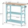 image:imageConvenience Concepts Designs2Go 3 Tier Butcher Block Kitchen Prep Island 40  3 Tier Modern Cooking Cart with Drawer Food Serving Station for Kitchen Dining Room Dark Green SageSea Foam BlueButcher Block