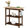 image:imageConvenience Concepts Designs2Go 3 Tier Butcher Block Kitchen Prep Island 40  3 Tier Modern Cooking Cart with Drawer Food Serving Station for Kitchen Dining Room Dark Green SageEspressoButcher Block