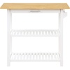 image:imageConvenience Concepts Designs2Go 3 Tier Butcher Block Kitchen Prep Island 40  3 Tier Modern Cooking Cart with Drawer Food Serving Station for Kitchen Dining Room Dark Green SageWhite
