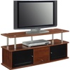 image:imageConvenience Concepts Designs2Go 55 inch TV Stand with 3 Storage Cabinets and Shelf Weathered GrayCherry