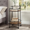 image:imageConvenience Concepts Designs2Go Charlie Serving Bar Cart 19  Modern Storage Bar with Wheels Wine Storage for Kitchen Mobile Push Trolley for Dining Room BarnwoodBlack