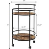 image:imageConvenience Concepts Designs2Go Charlie Serving Bar Cart 19  Modern Storage Bar with Wheels Wine Storage for Kitchen Mobile Push Trolley for Dining Room BarnwoodBlack