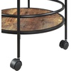 image:imageConvenience Concepts Designs2Go Charlie Serving Bar Cart 19  Modern Storage Bar with Wheels Wine Storage for Kitchen Mobile Push Trolley for Dining Room BarnwoodBlack
