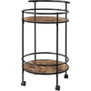 image:imageConvenience Concepts Designs2Go Charlie Serving Bar Cart 19  Modern Storage Bar with Wheels Wine Storage for Kitchen Mobile Push Trolley for Dining Room BarnwoodBlack