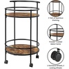 image:imageConvenience Concepts Designs2Go Charlie Serving Bar Cart 19  Modern Storage Bar with Wheels Wine Storage for Kitchen Mobile Push Trolley for Dining Room BarnwoodBlack