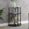 image:imageConvenience Concepts Designs2Go Classic Glass 3 Tier HalfCircle Entryway Table GlassBlackBlack