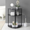 image:imageConvenience Concepts Designs2Go Classic Glass 3 Tier HalfCircle Entryway Table GlassBlackBlack